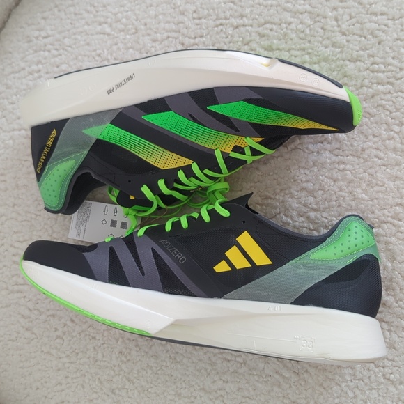 Adidas Adizero Takumi Sen 8 Men's Running Shoes in Beam Yellow - Picture 9 of 13